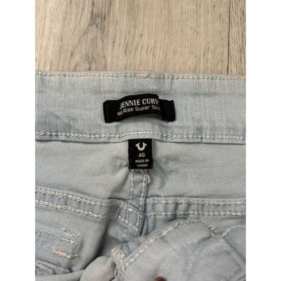 True Religion Jeans Womens 40 Jennie Mid Rise Super Skinny Stretch Curvy Denim - Picture 7 of 11